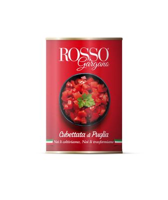 Томаты Rosso Gargano Cubetti нарезанные кубиками в собственном соку, 400 г